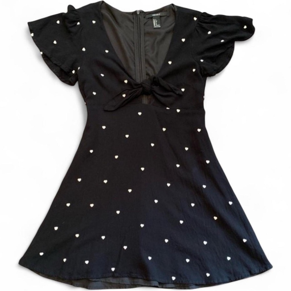 Black Dress with White Heart Pattern